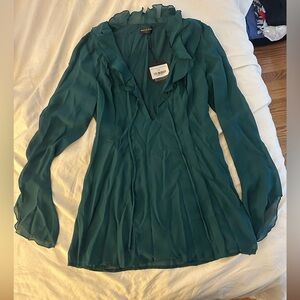 Teal Green Ruffle Dress